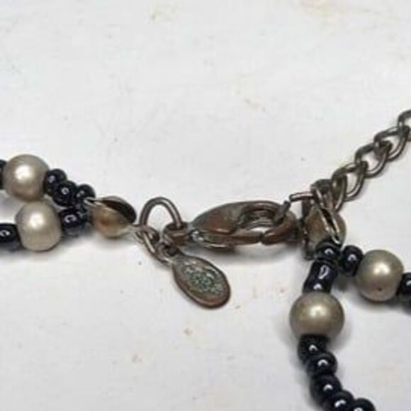 Premier Designs Double Strand Layered Glass Beaded Necklace 18.5"L - Picture 4 of 4